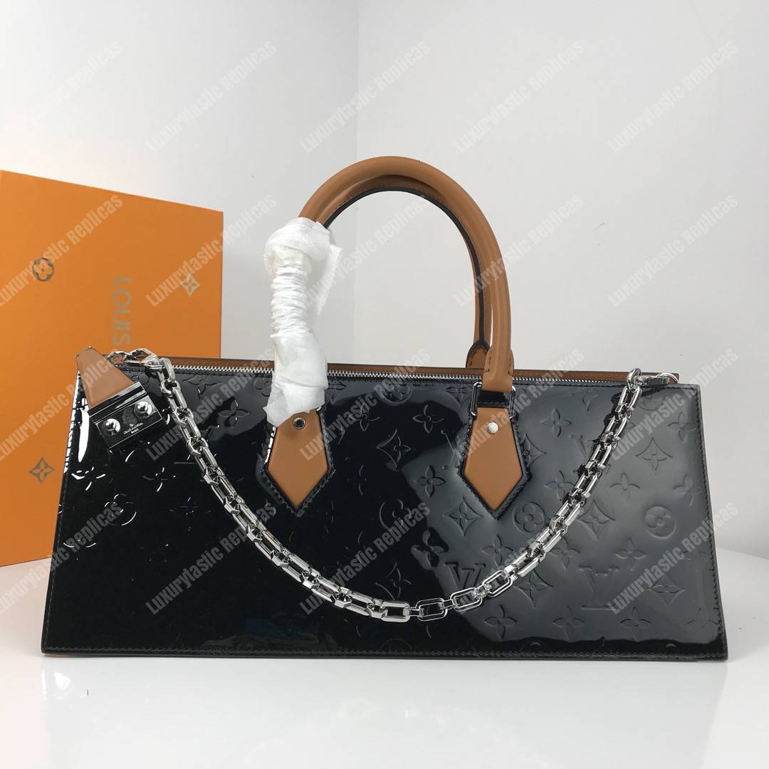 LV Monogram Vernis Sac Tricot Bag Black