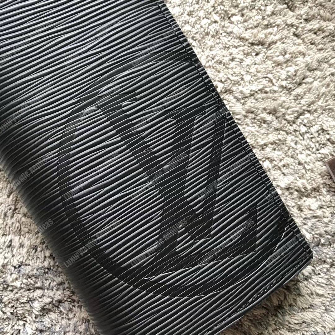 LV Circle signature Brazza Wallet Epi Leather Noir