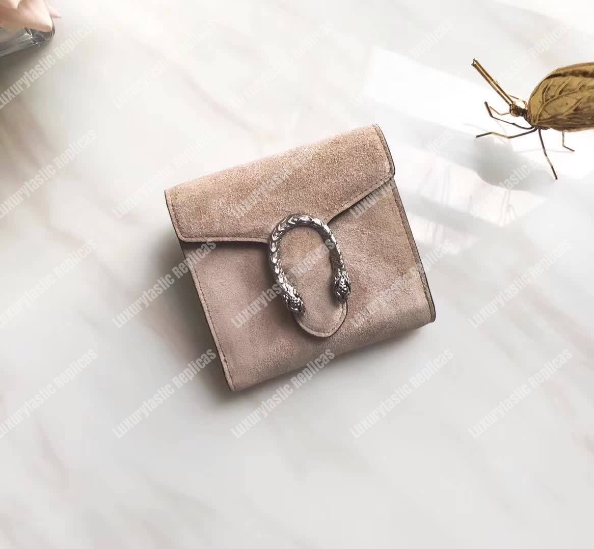 G*u*i dionysus suede wallet taupe