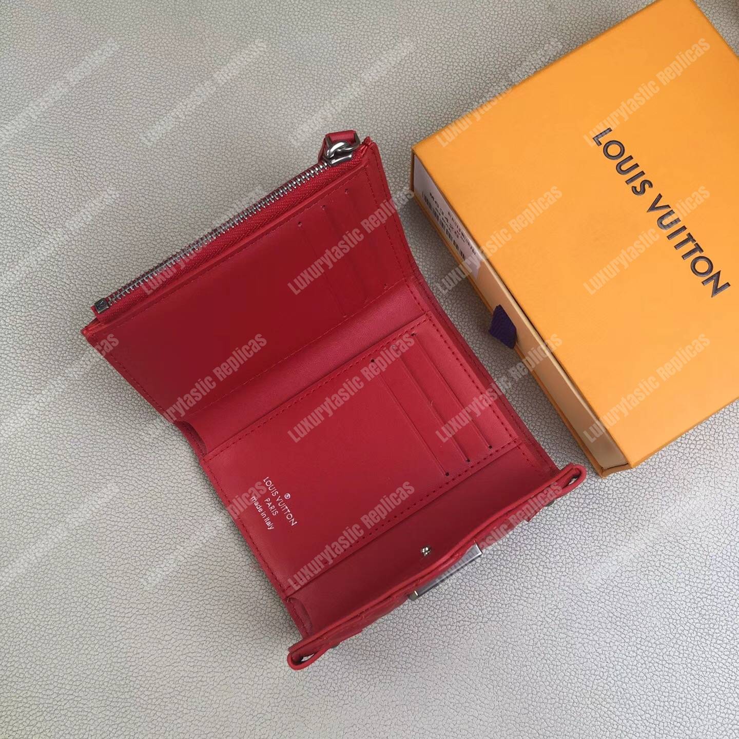 LV New Wave Compact Wallet Red