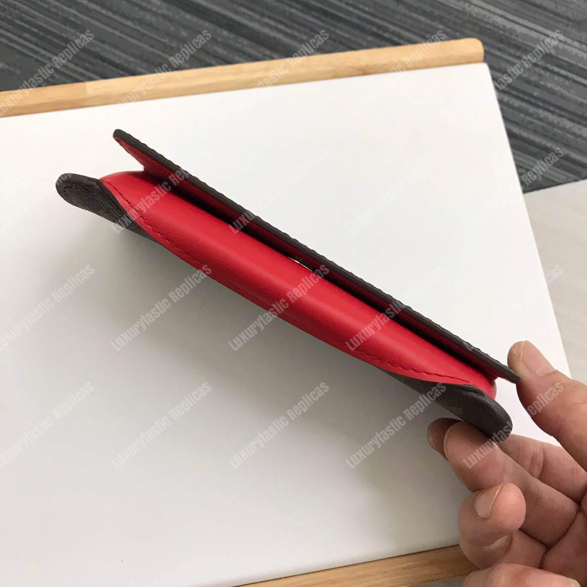 LV Woody Glasses Case Monogram Red