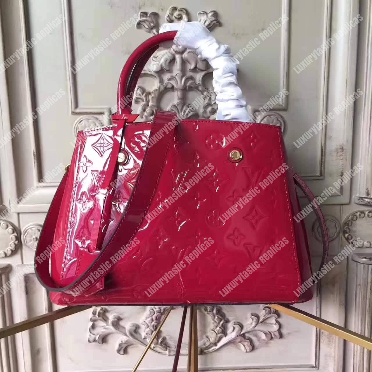LV Montaigne BB Tote Bag Monogram Vernis