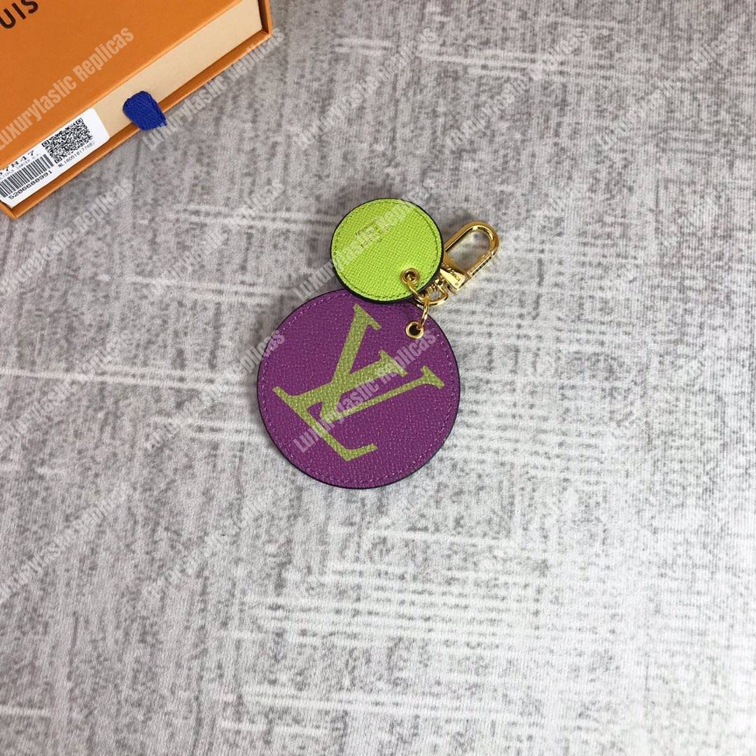 LV Monogram Giant Bag Charm And Key Holder Green Purple