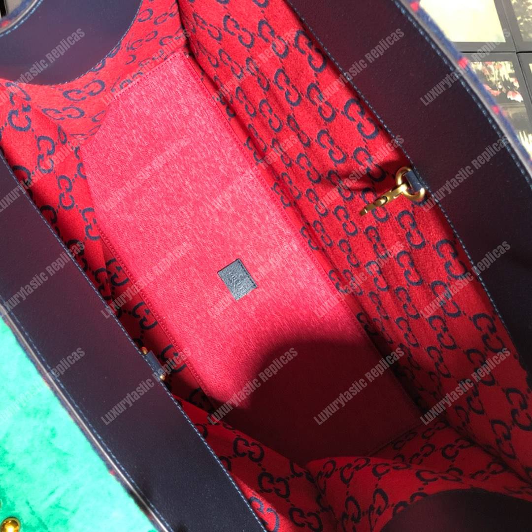 G*u*i gg wool tote blue/red