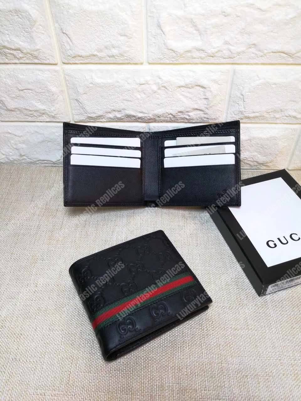 G*u*i G*u*issima web bi-fold wallet black