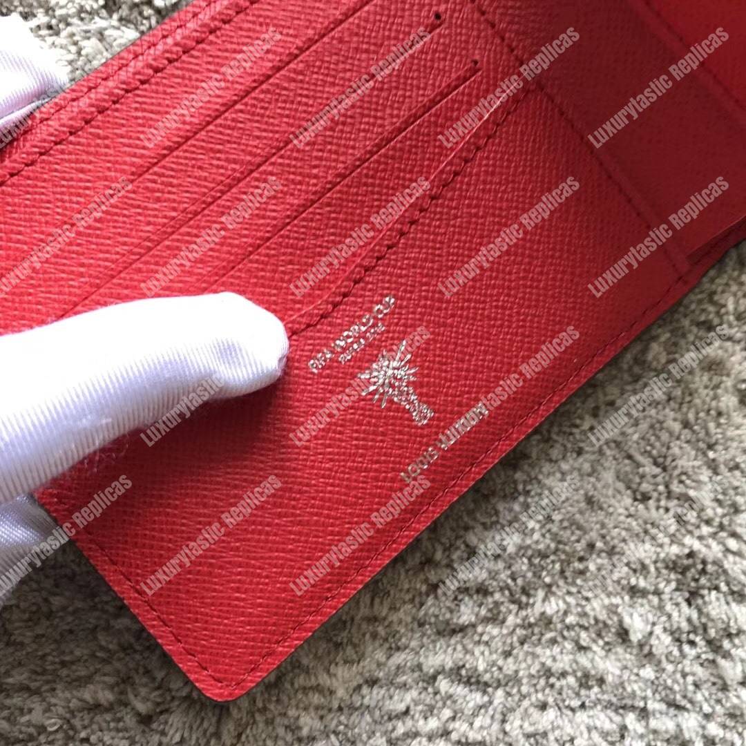 LV Slender Wallet Epi Leather Hexagon Red
