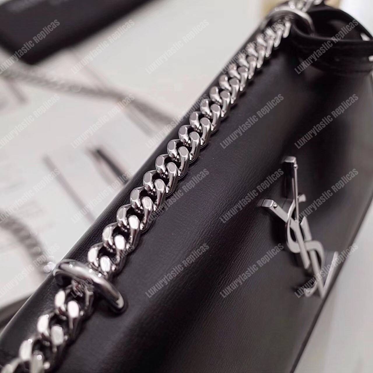 Saint Laurent Small Sunset Bag Black Grained