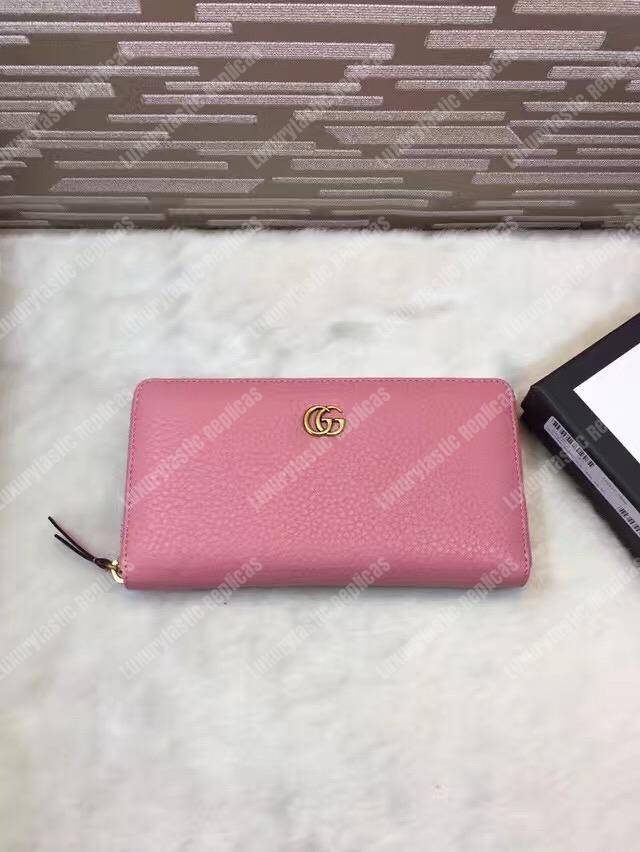 G*u*i gg leather zip around wallet pink