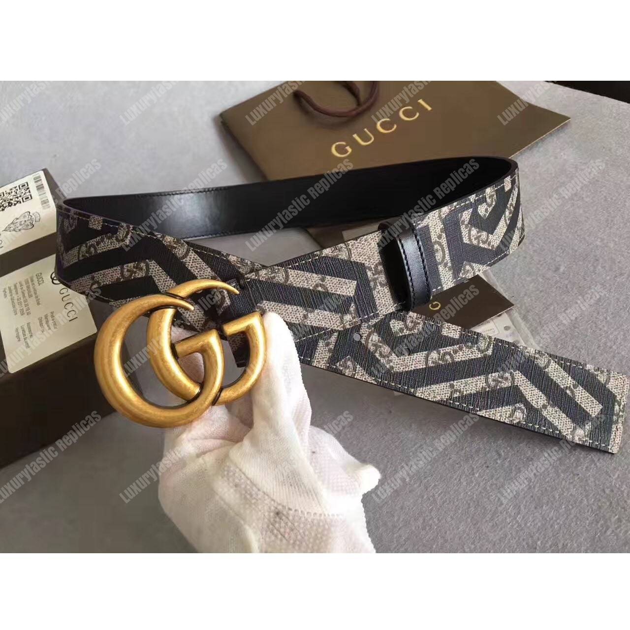 G*u*i gg caleido belt with double g buckle