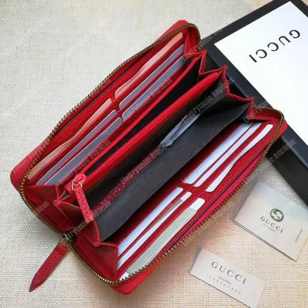 G*u*i gg leather zip around wallet hibiscus red
