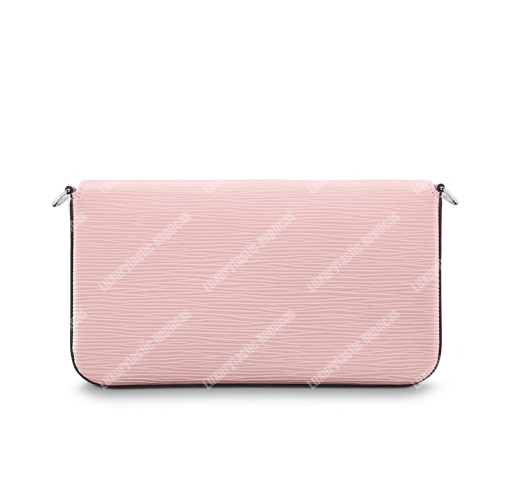 LV Pochette Felicie Epi Leather Rose Ballerine