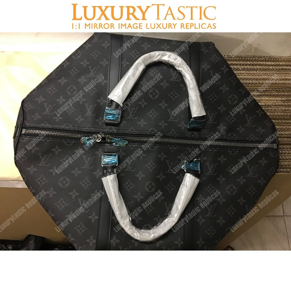 LV Keepall Bandouliere 55 Monogram Eclipse
