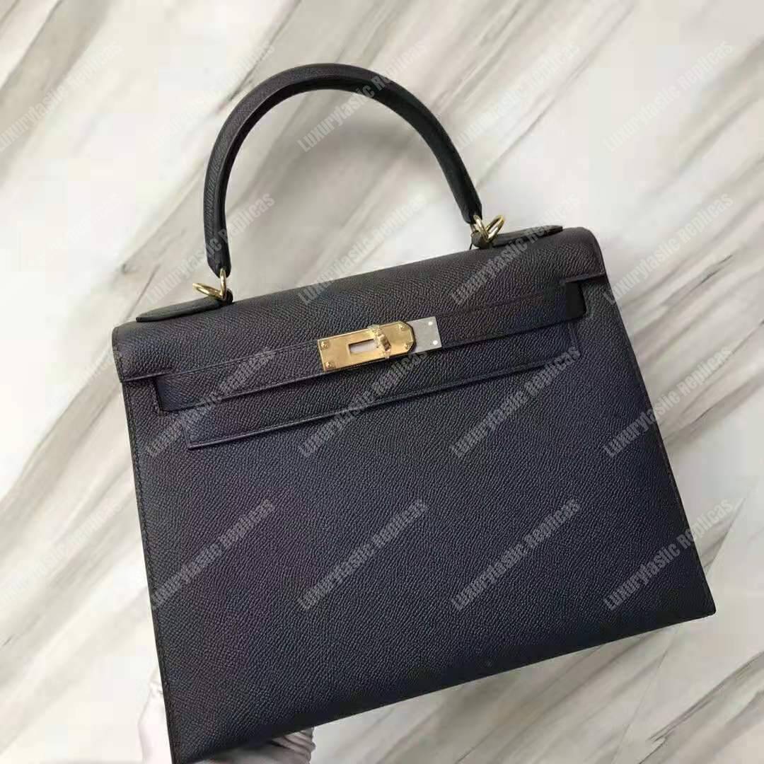 H**mes kelly 28 epsom black gold-toned hardware replica