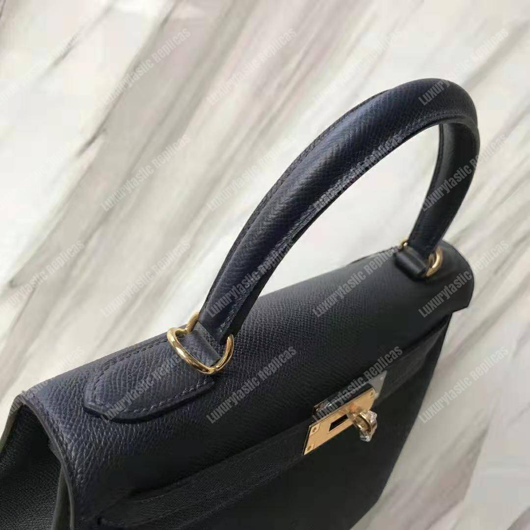 H**mes kelly 32 epsom black gold-toned hardware
