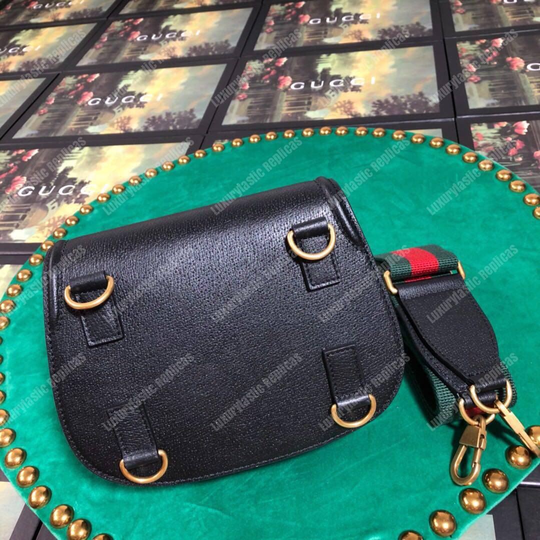 G*u*i crossbody animalier saddle bag black leather