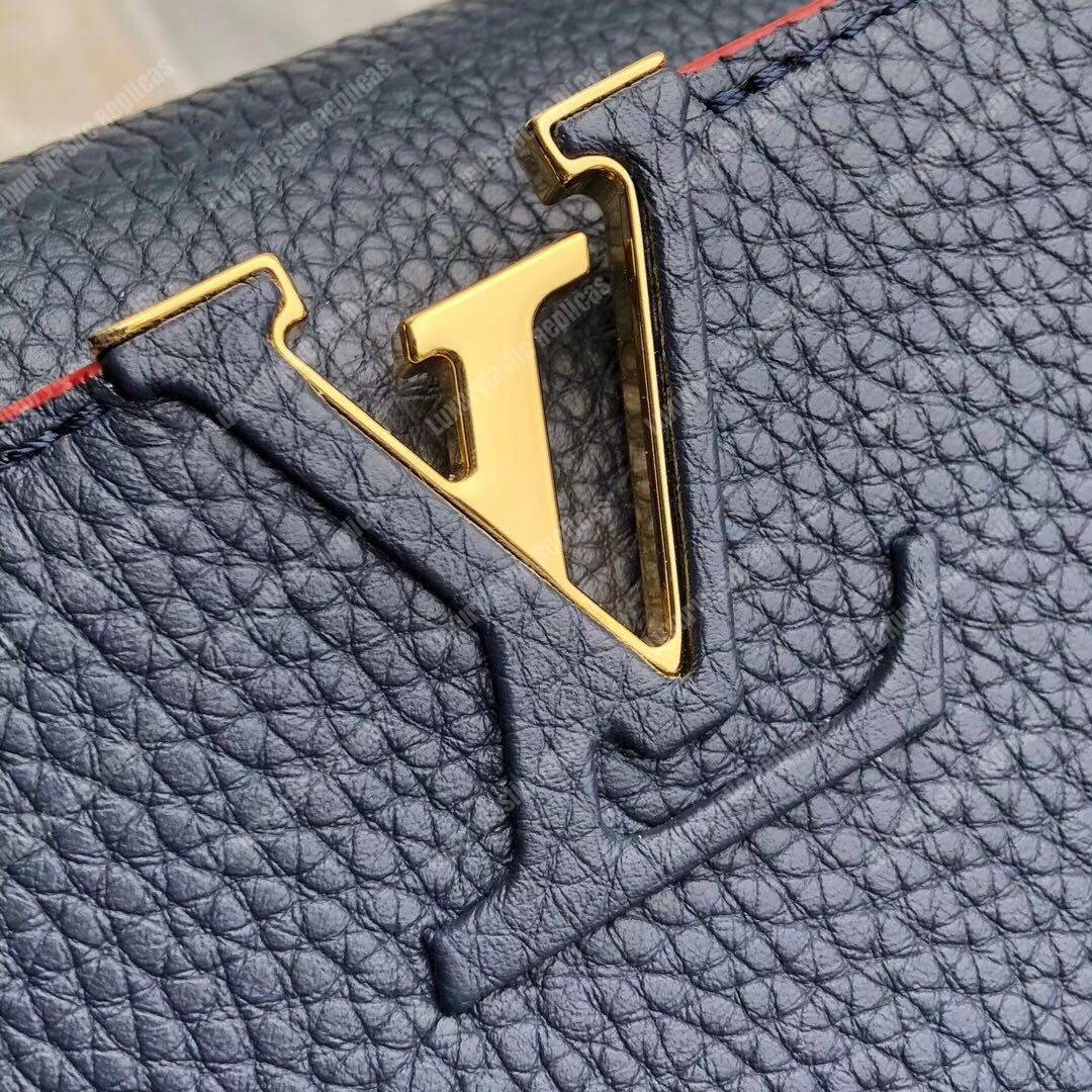 LV Capucines BB Taurillon Marine Rouge