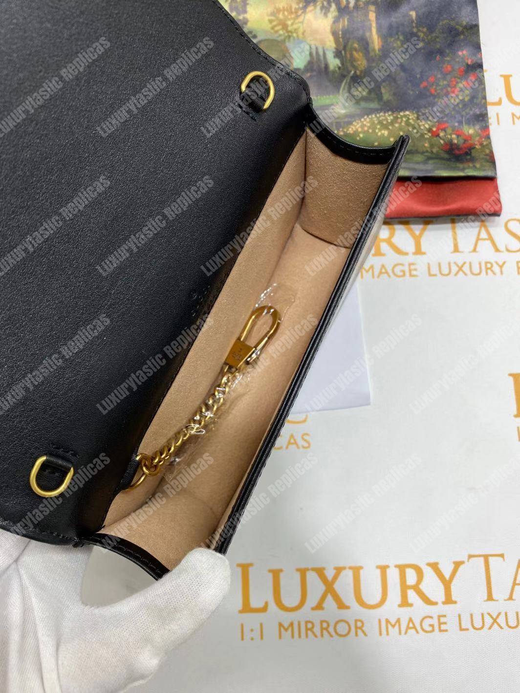 G*u*i gg marmont mini leather bag black