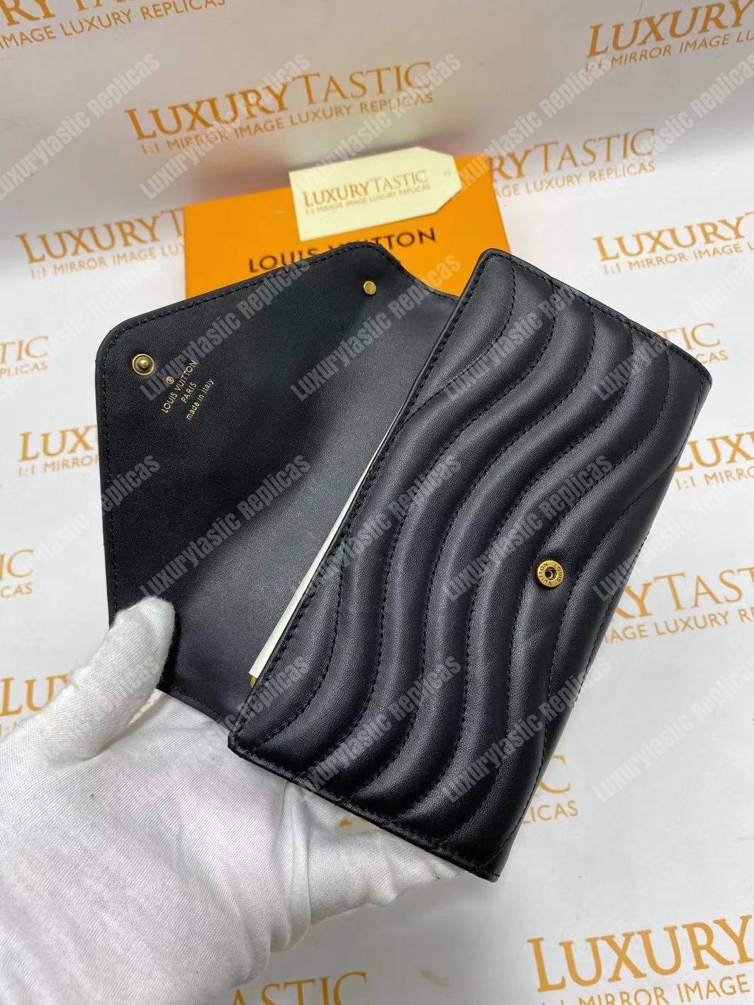 LV New Wave Long Wallet Black