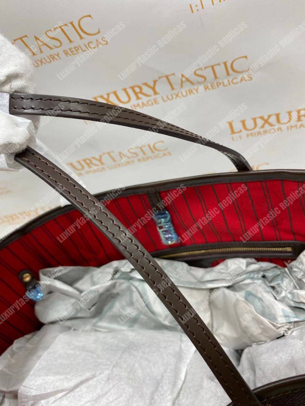 LV Neverfull MM Damier Ebene Cherise