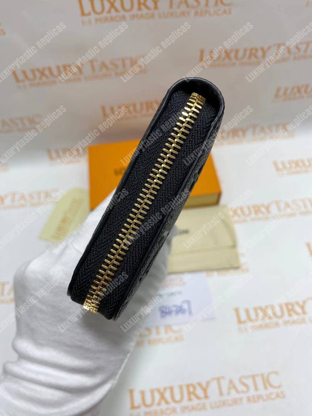 LV Clemence Wallet Monogram Empreinte Leather Noir