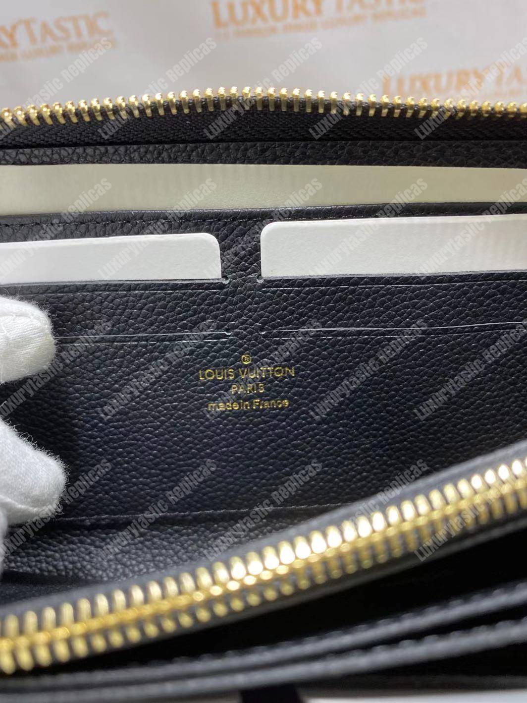 LV Clemence Wallet Monogram Empreinte Leather Noir