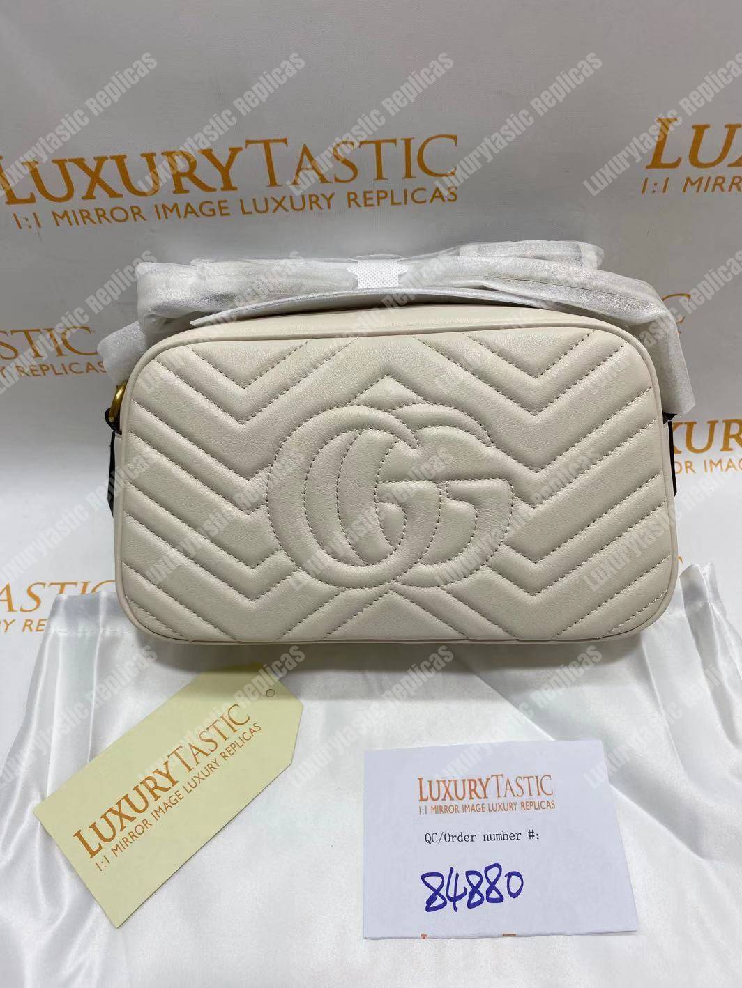 G*u*i gg marmont small matelassé shoulder bag white