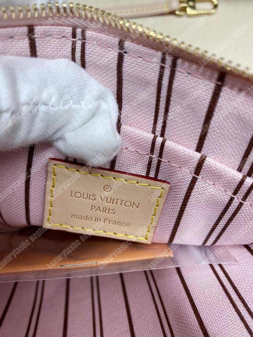LV Neverfull MM Monogram Rose Ballerine