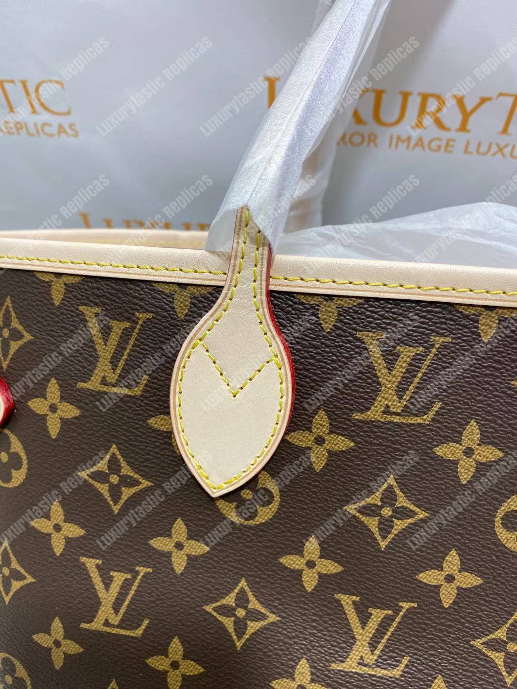 LV Neverfull MM Monogram Rose Ballerine