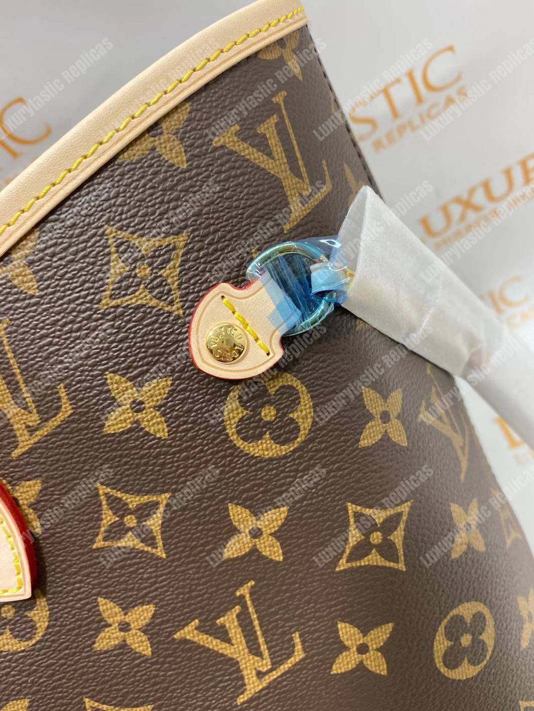 LV Neverfull MM Monogram Rose Ballerine