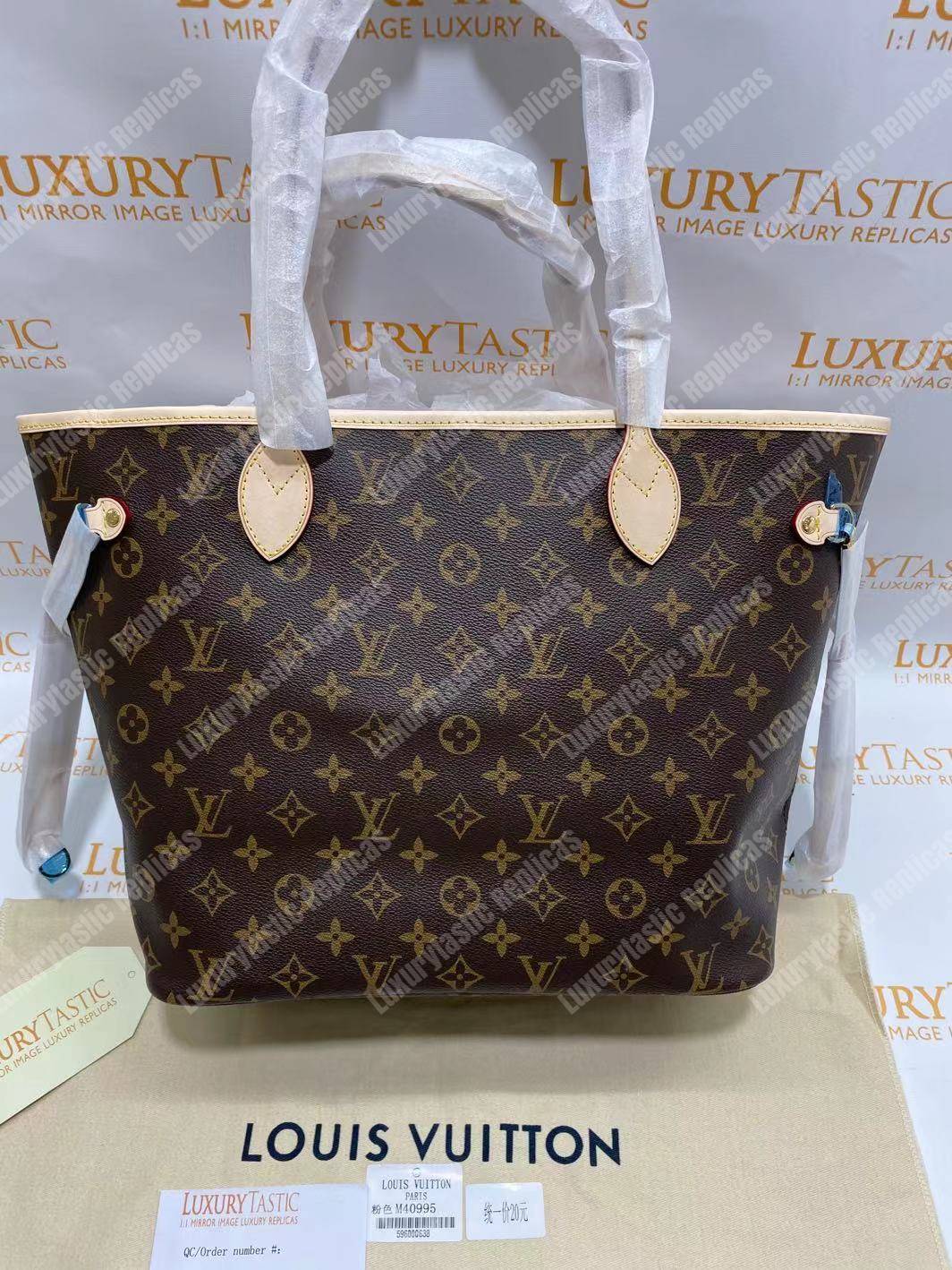 LV Neverfull MM Monogram Rose Ballerine