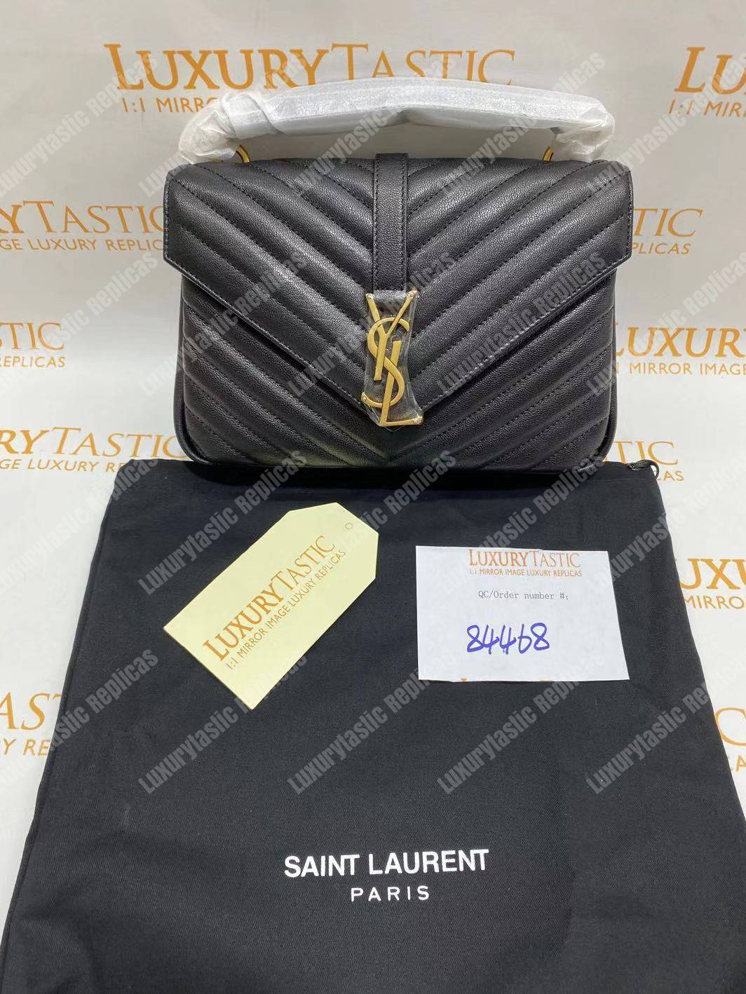 Saint Laurent Classic Medium College Monogram Black Gold-Toned