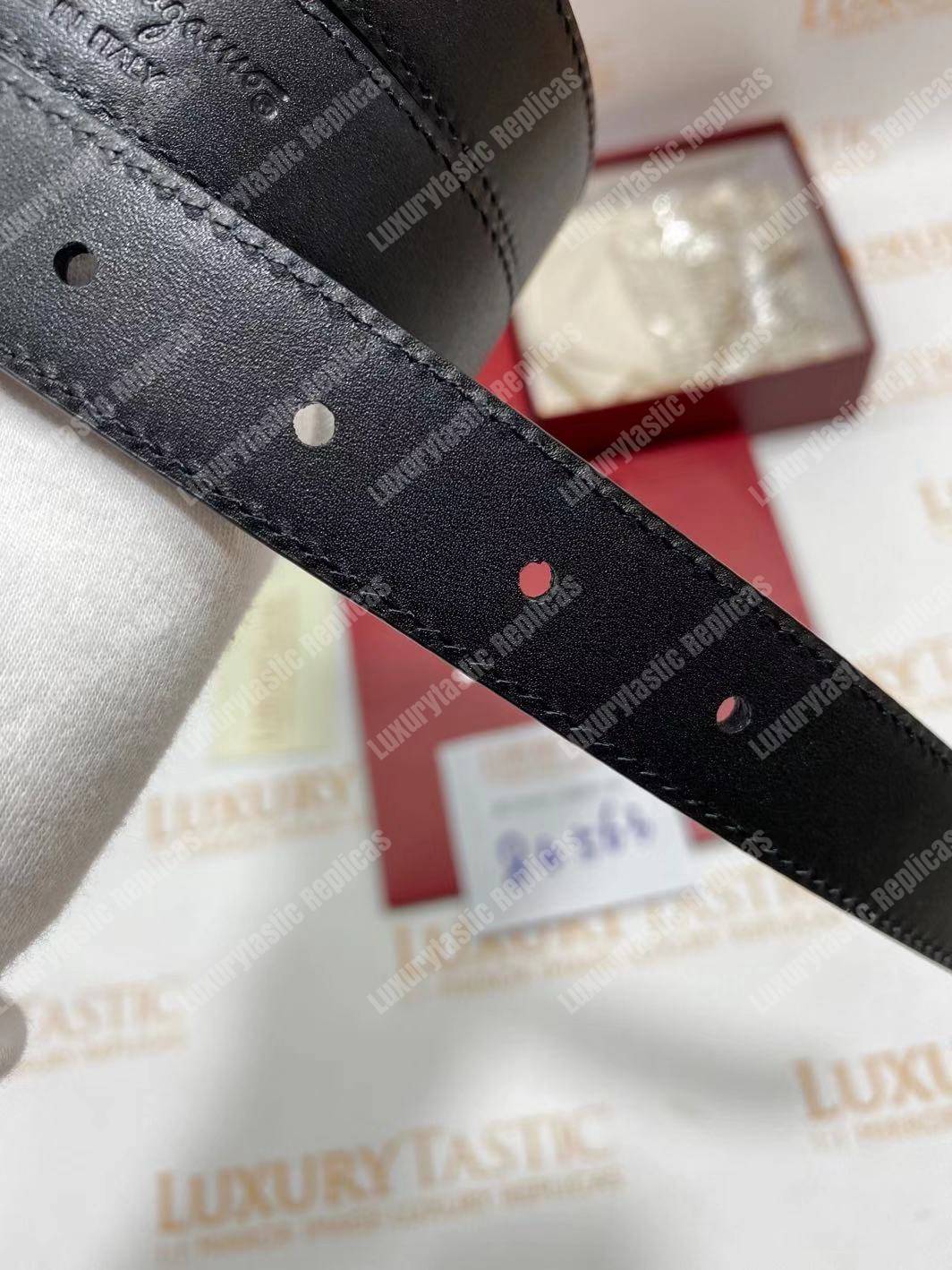 Salvatore Ferragamo Adjustable Gancini Belt Black