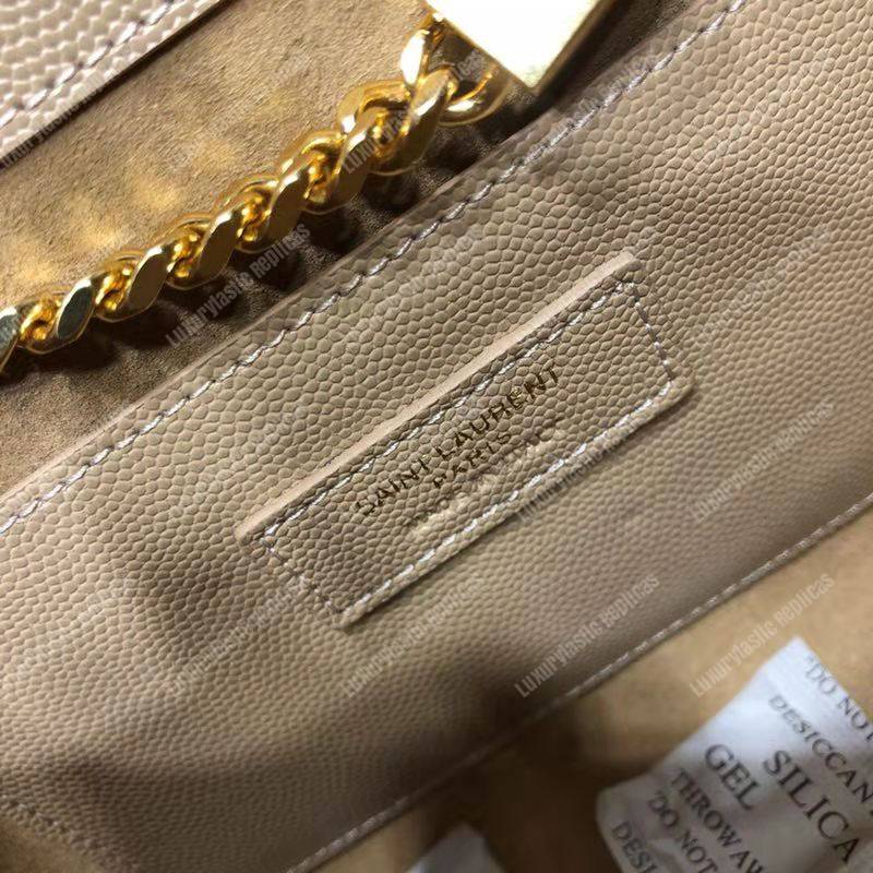 Saint Laurent Kate Medium in Grain De Poudre Embossed Leather Beige