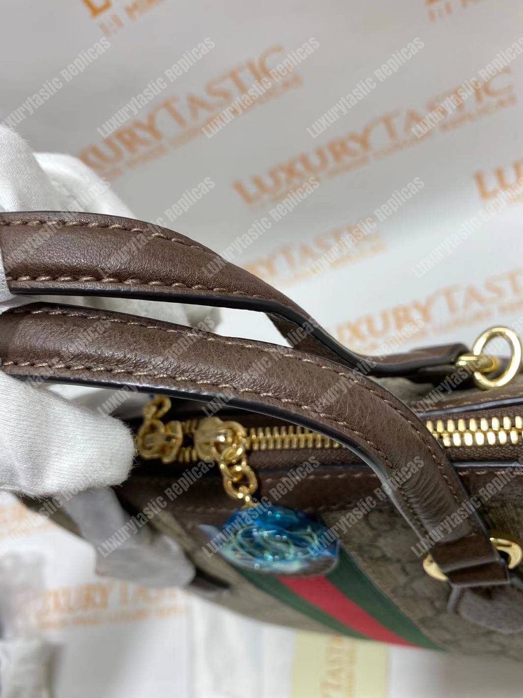 G*u*i ophidia gg medium top handle bag brown