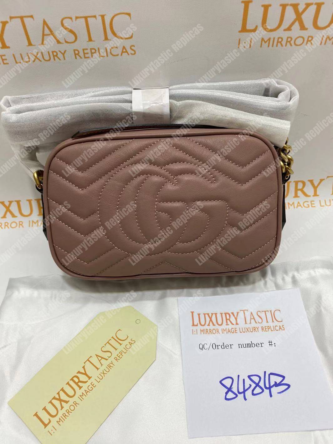 G*u*i gg marmont matelassé mini bag dusty pink