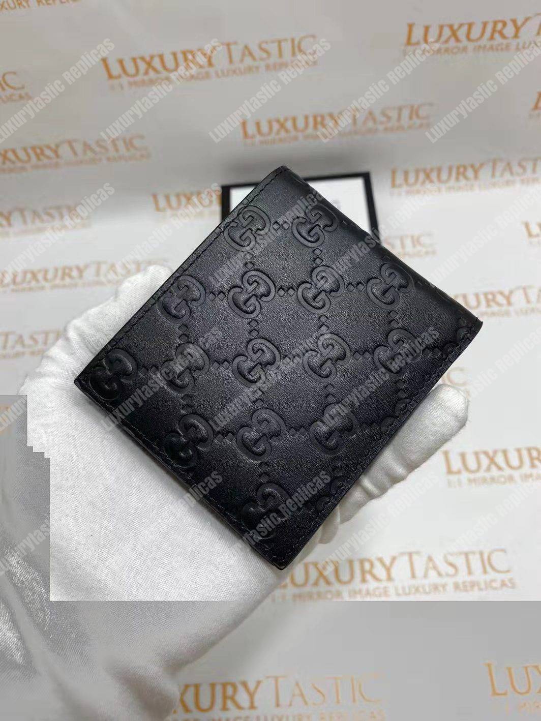 G*u*i signature wallet metal detail black