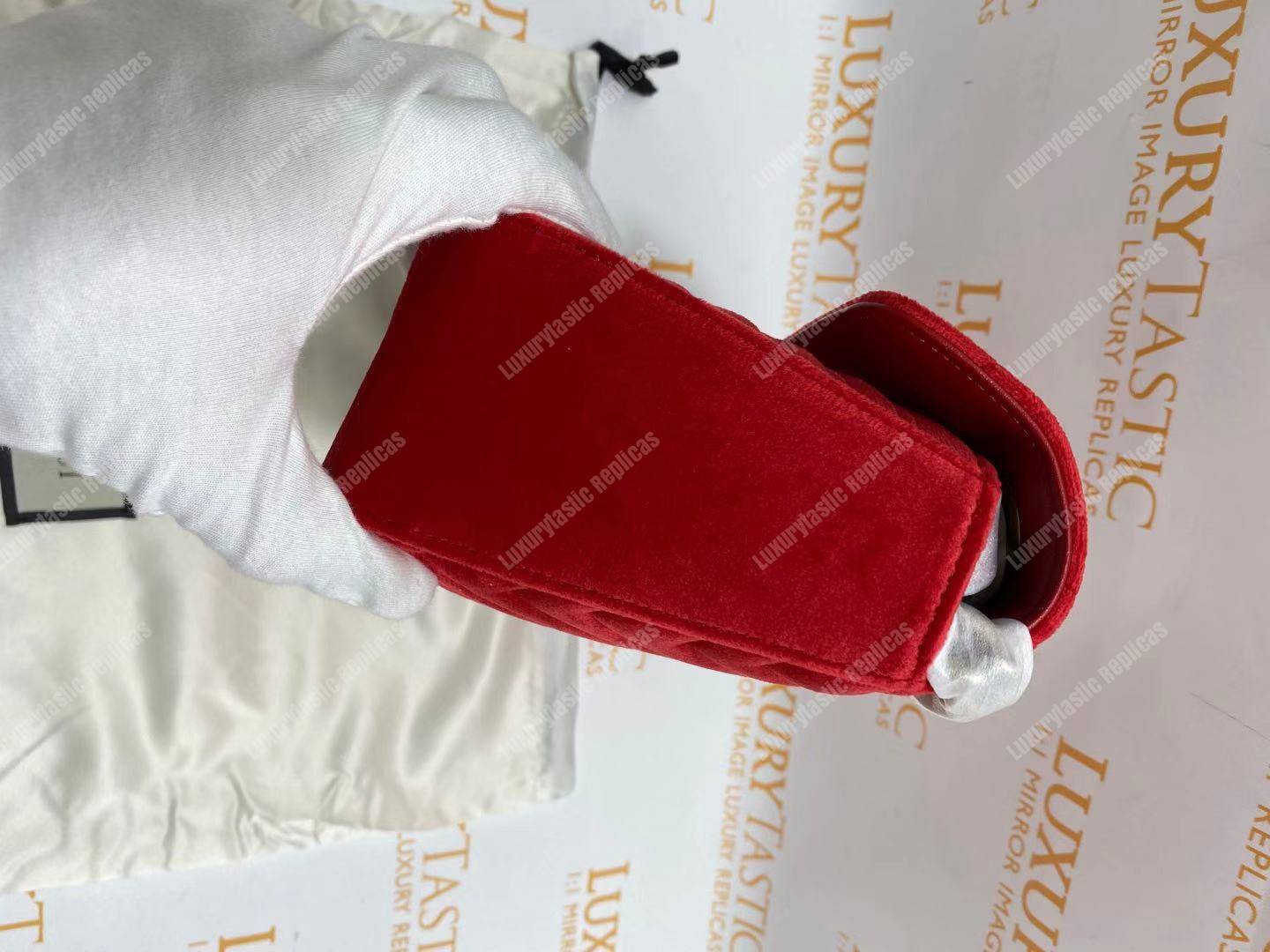 G*u*i gg marmont velvet shoulder bag red
