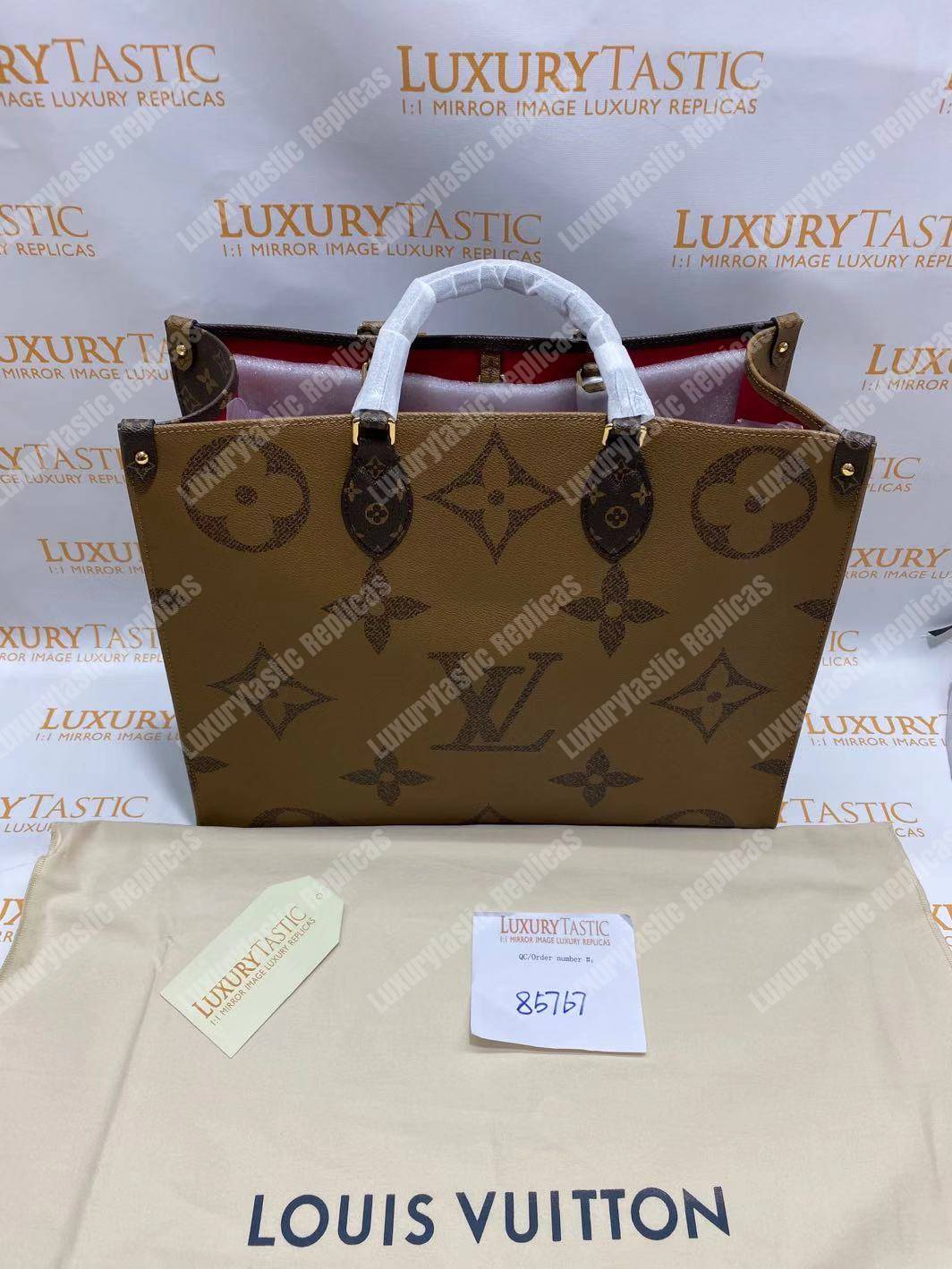LV Onthego Monogram Canvas & Monogram Reverse Canvas GM