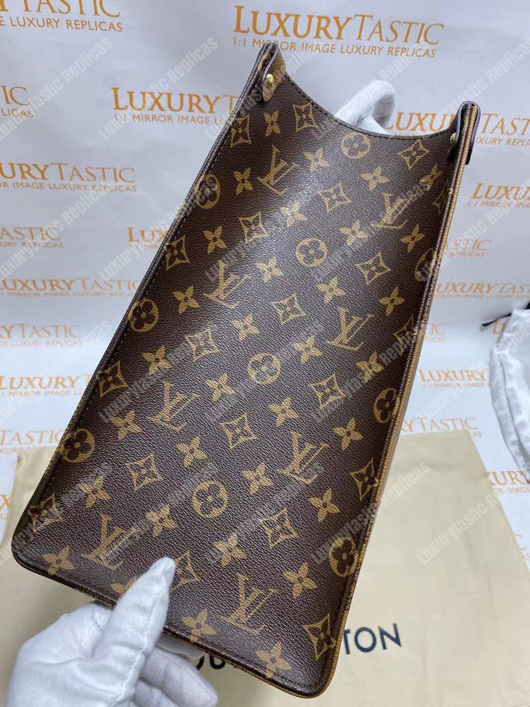 LV Onthego Monogram Canvas & Monogram Reverse Canvas GM