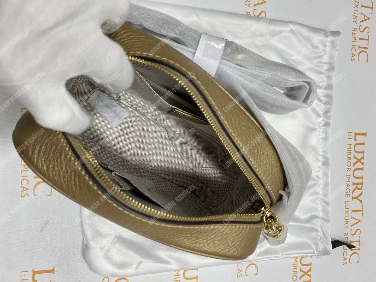 G*u*i soho small leather disco bag champagne