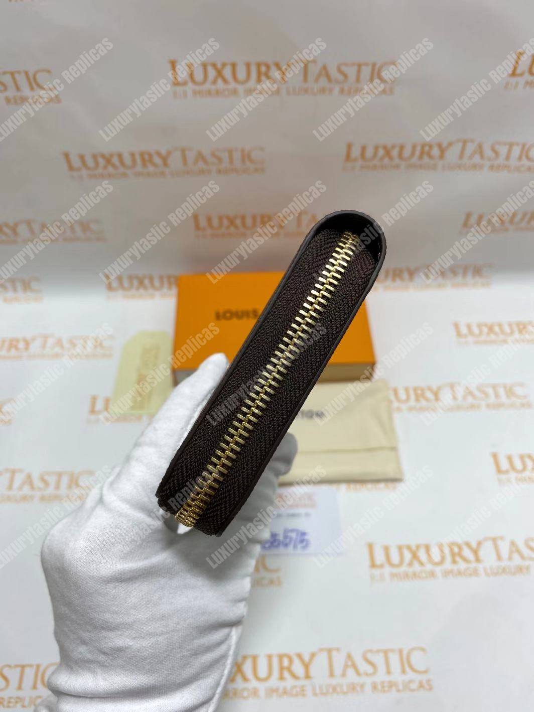 LV Zippy Wallet Damier Ebene Brown