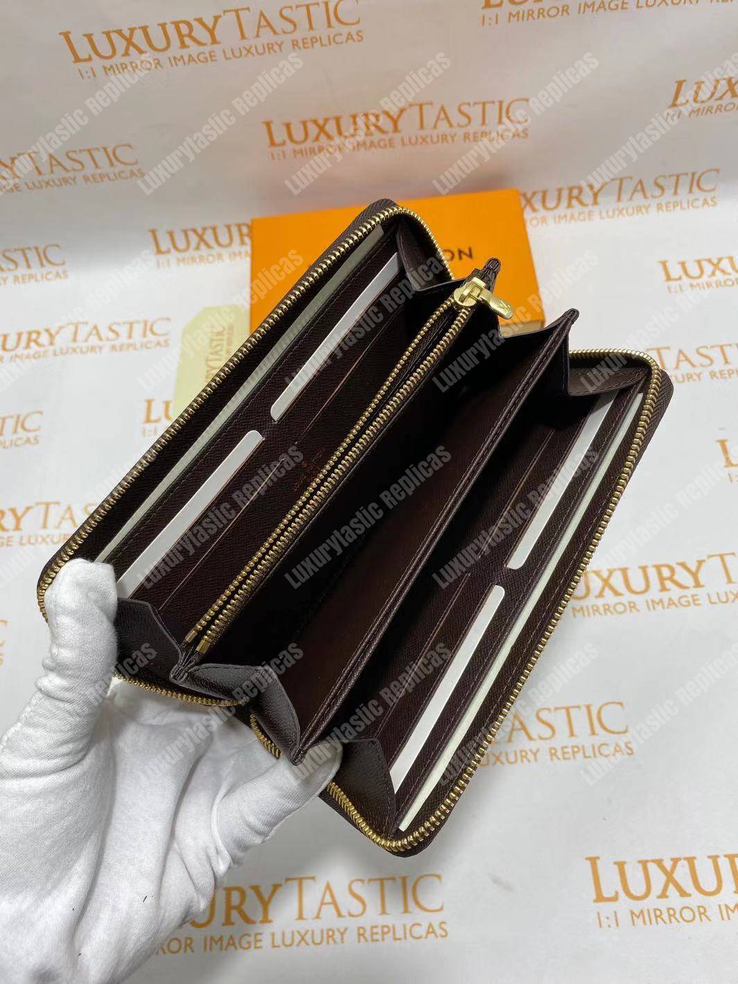LV Zippy Wallet Damier Ebene Brown