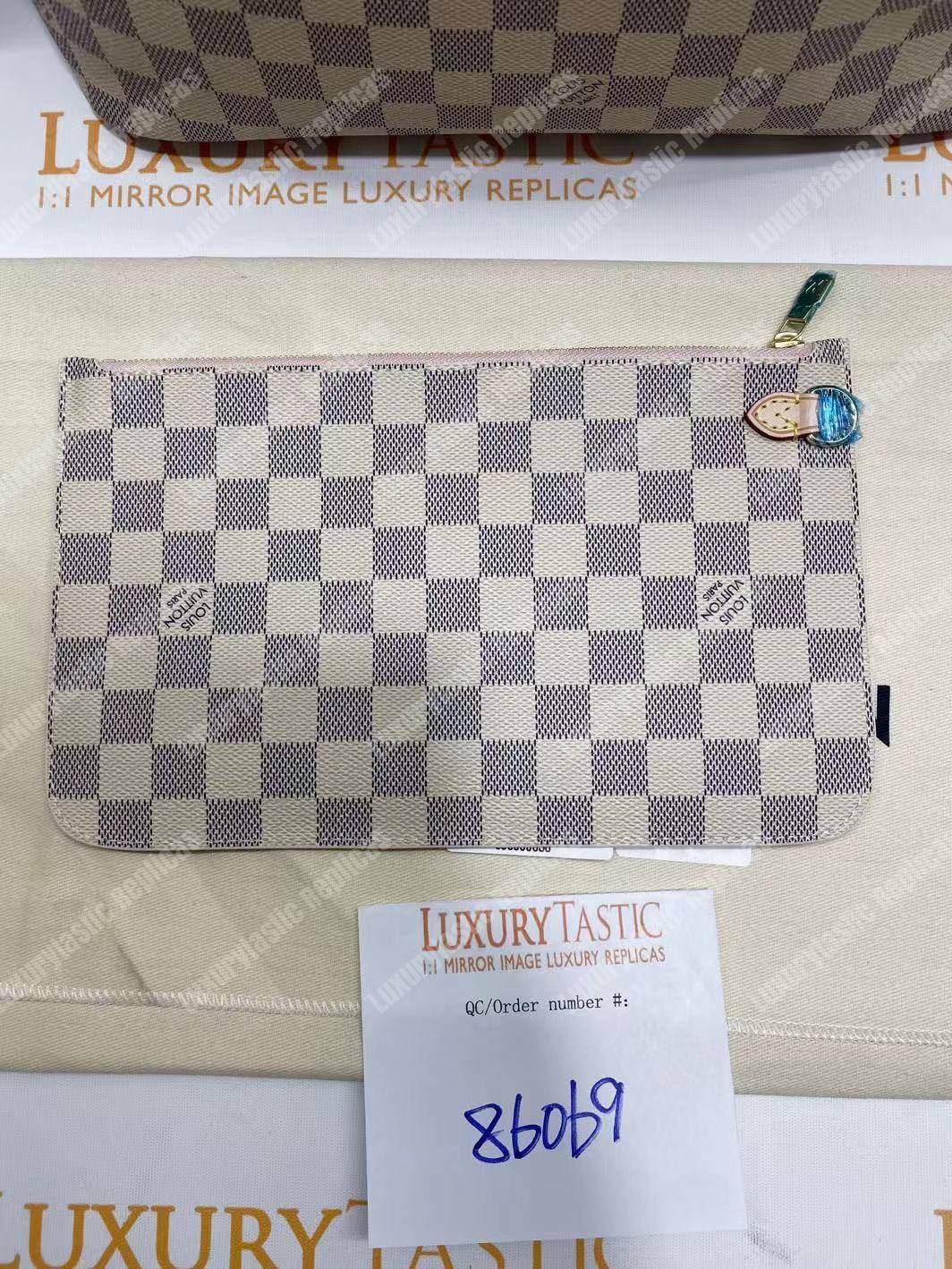 LV Neverfull MM Damier Azur Rose Ballerine