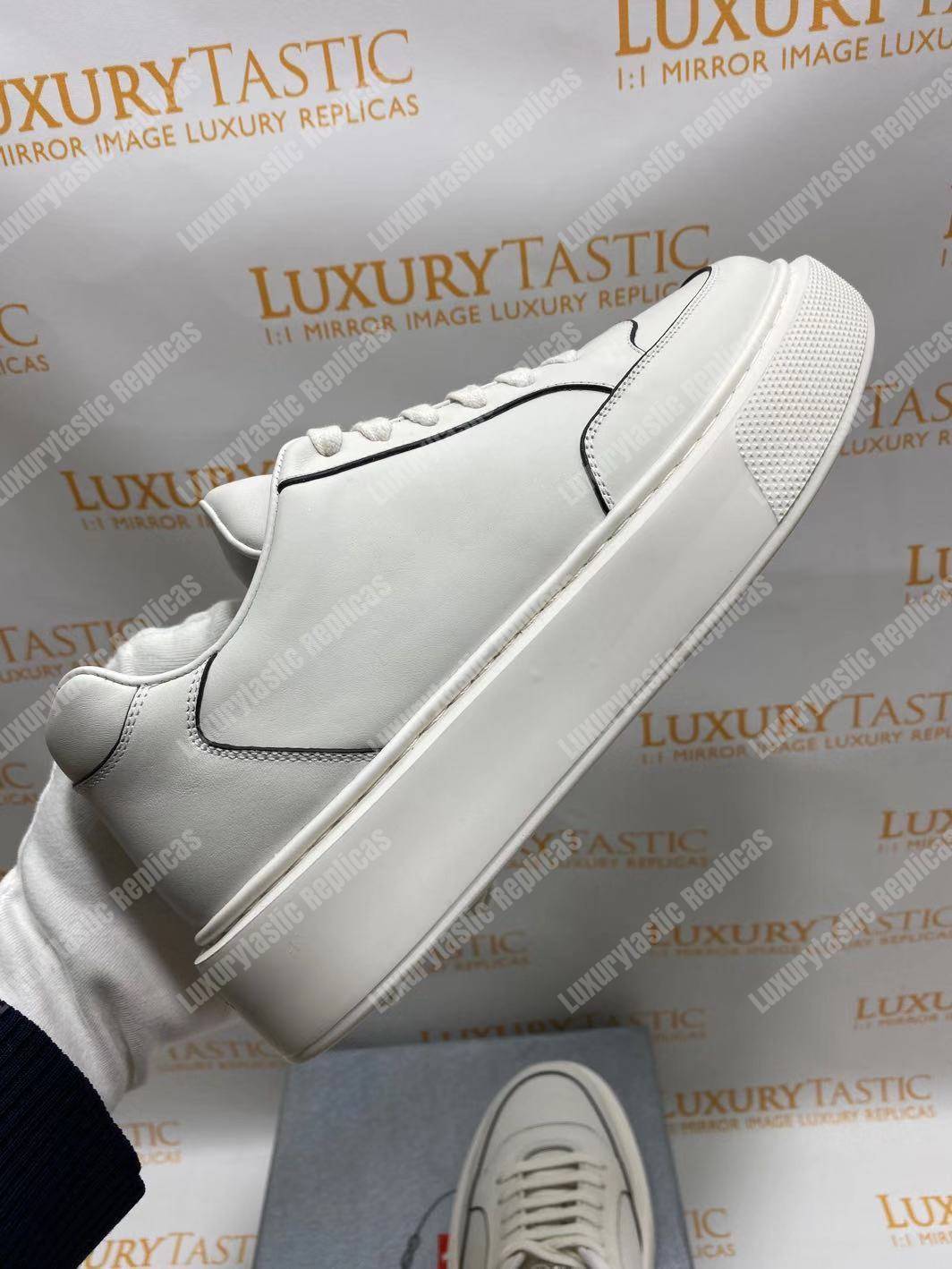 Pra*a leather sneakers white/black linning