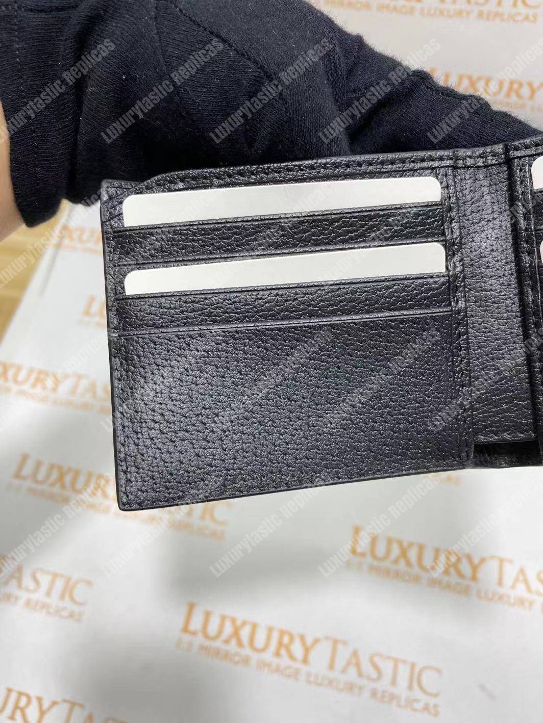 G*u*i animalier leather wallet bee metal detail black