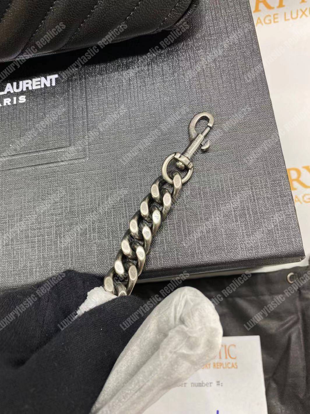 Saint Laurent Classic Medium College Monogram Black Silver-Toned