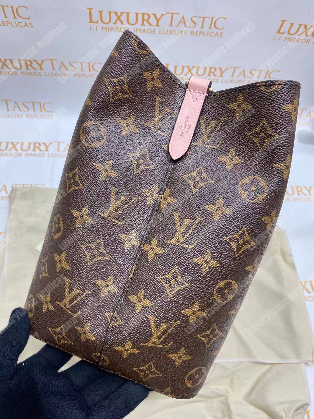 LV NéoNoé Monogram Bucket Bag Rose Ballerine