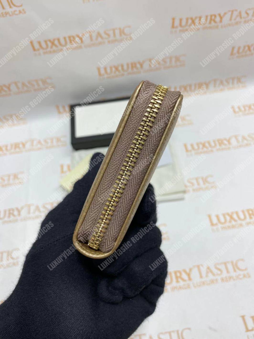 G*u*i soho zip around wallet gold