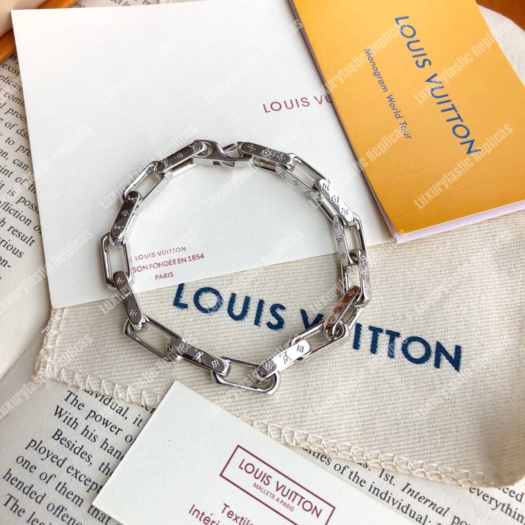 LV Monogram Chain Bracelet Silver