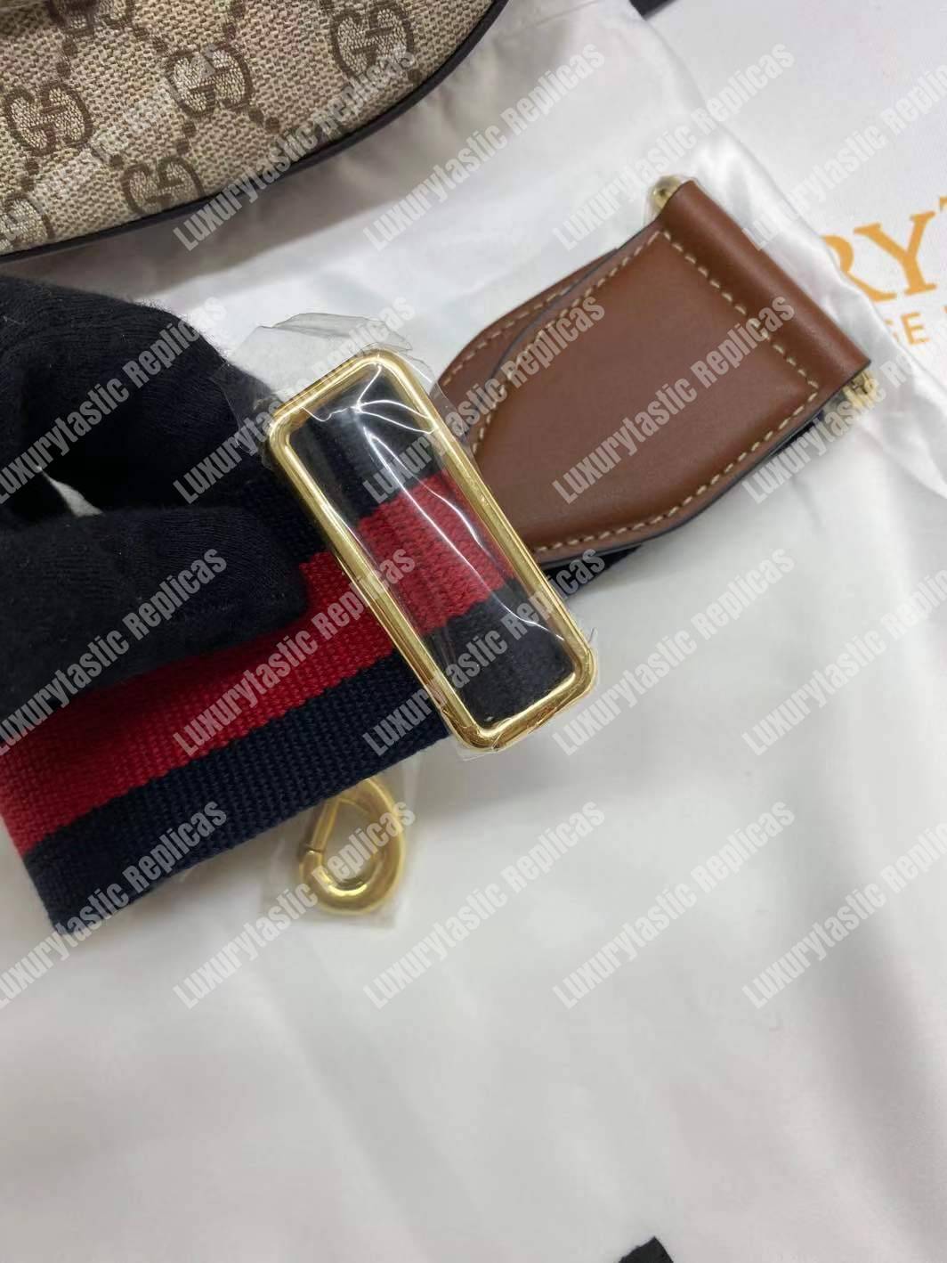 G*u*i padlock medium gg shoulder bag beige/ebony black